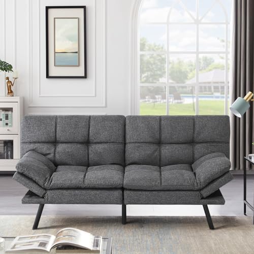 Brown Adjustable Memory Foam Futon Sofa Bed I3927