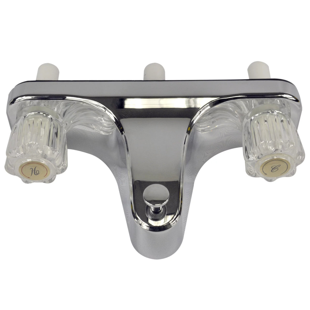8 inch Chrome 2-Handle Tub Shower Faucet with Clear Acrylic Handles B609591
