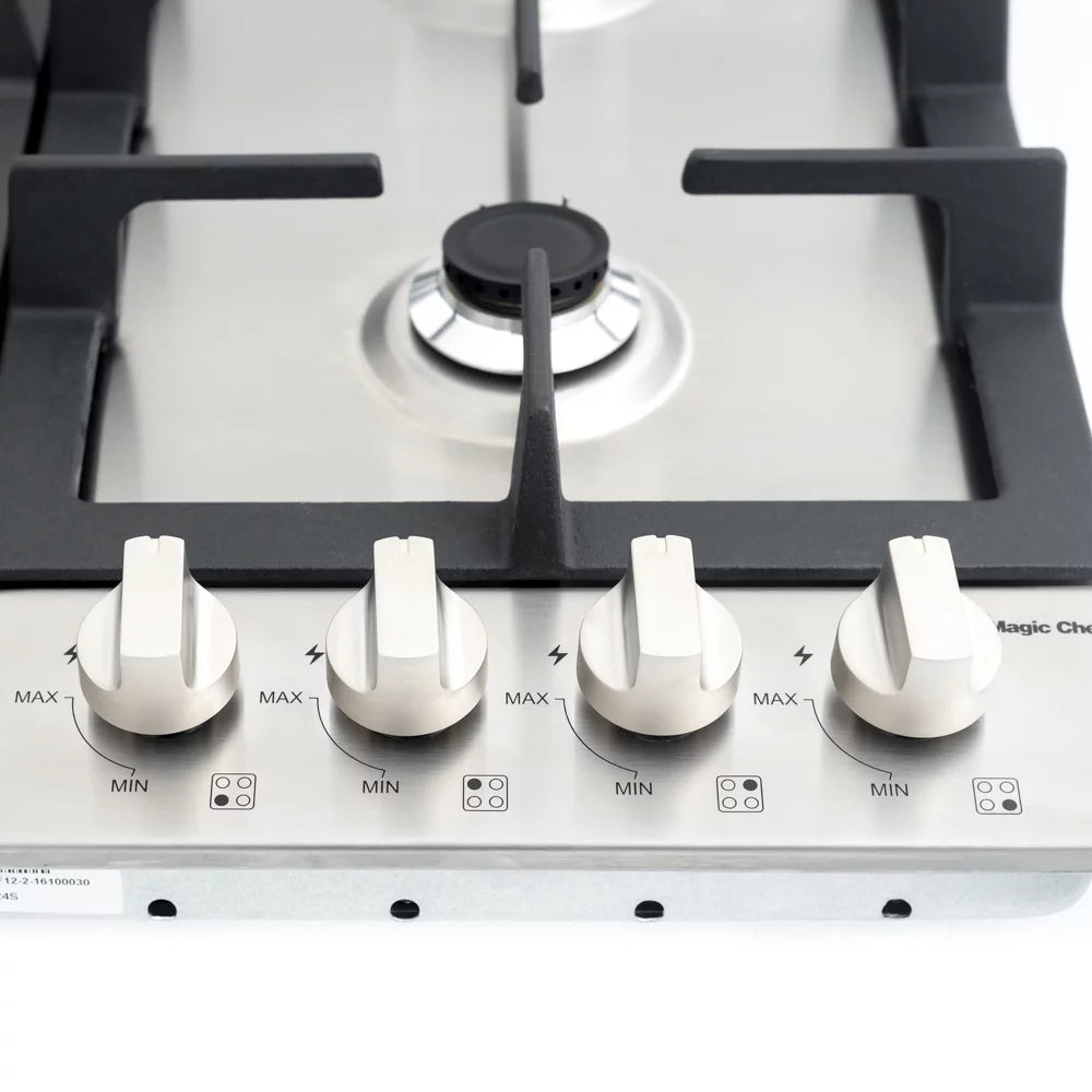 24 Inch Gas Cooktop with 4 Burners, Stainless Steel Y2766