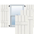 White Western Red Cedar Board and Batten Shutters Pair P49760