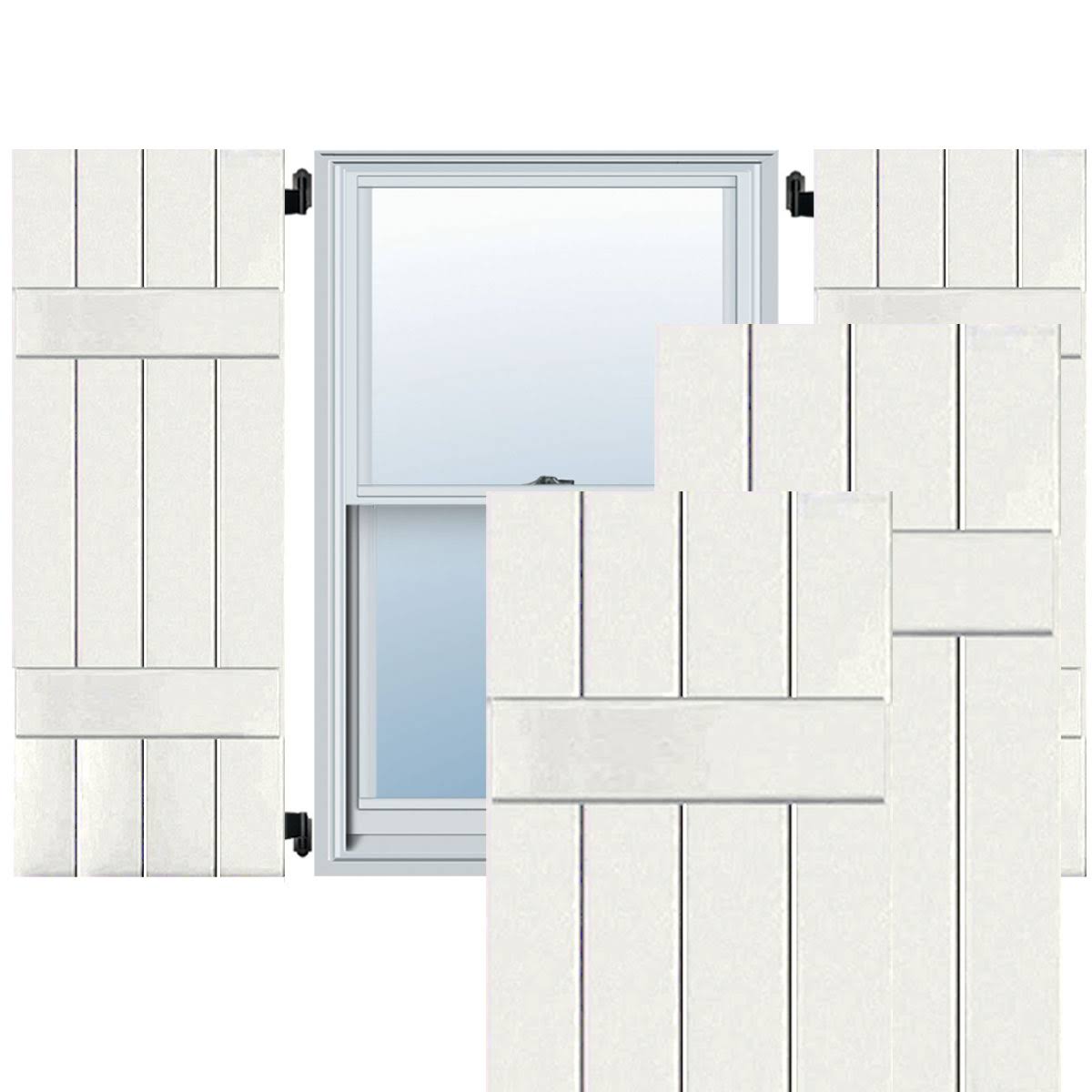 White Western Red Cedar Board and Batten Shutters Pair P49760