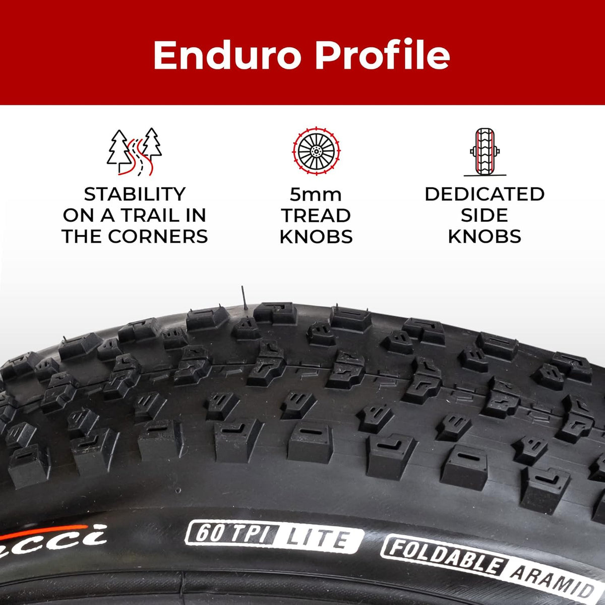 Pair 27.5 x 2.25 Inch Foldable 60 TPI All Mountain Enduro Tires with Nylon Protection F1493