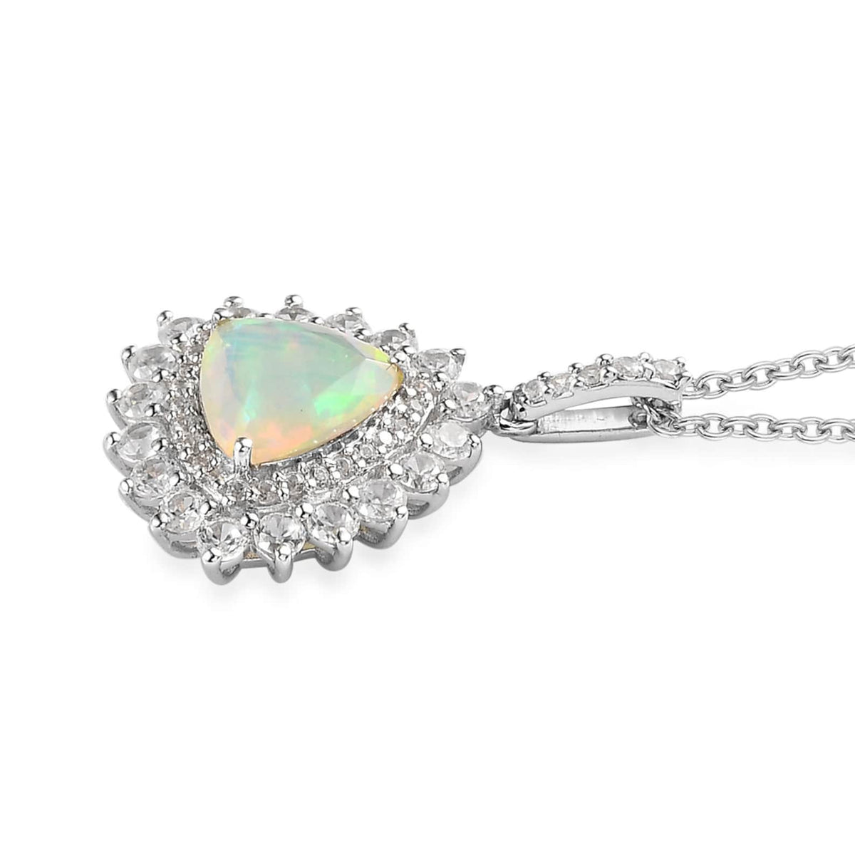 Natural Ethiopian Welo Opal 925 Sterling Silver Pendant Necklace K1477