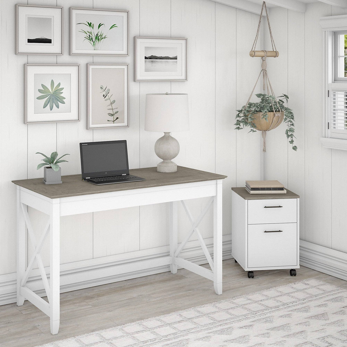 48W Writing Desk with 2 Drawer Mobile File Cabinet P816832