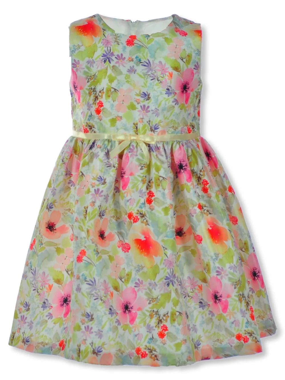 Girls' 2-Piece Floral Dress With Jacket Outfit - yellow, 6x F379