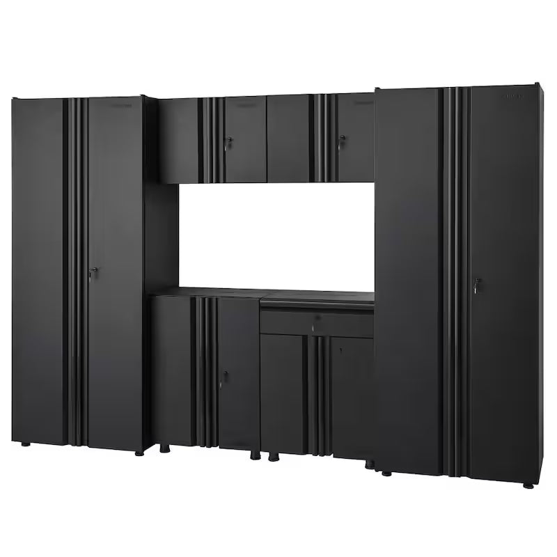 6-Piece Welded Steel Garage Storage System in Black A327
