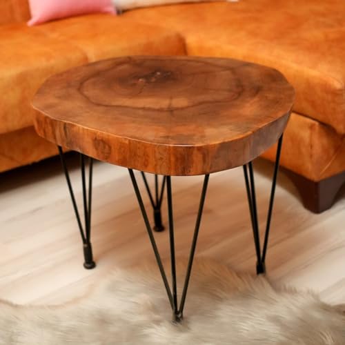 Walnut Live Edge Solid Wood Round Coffee Table (24") X88164