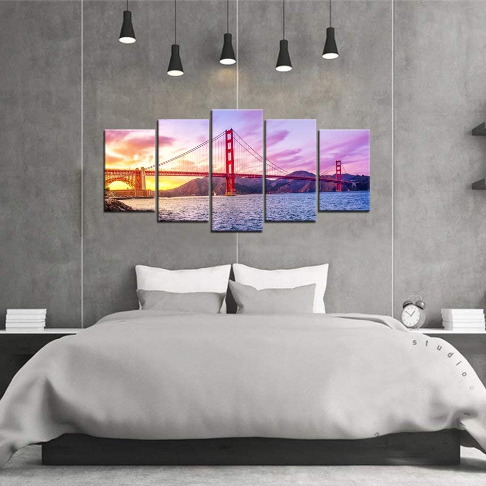 City Canvas Wall Art San Francisco Golden Gate Bridge Framed G877