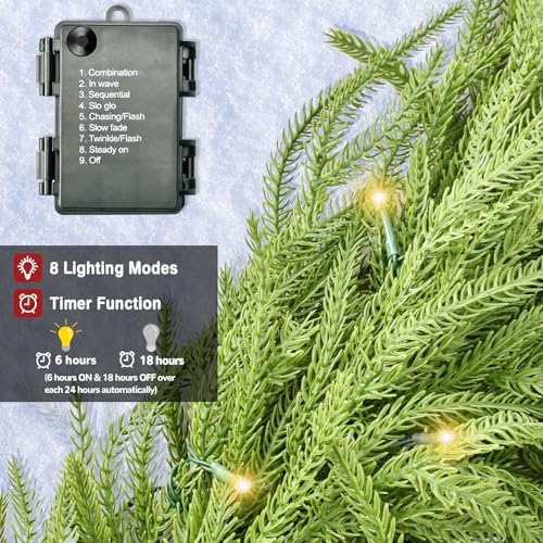 9FT Prelit Norfolk Pine Garland with Lights W53601