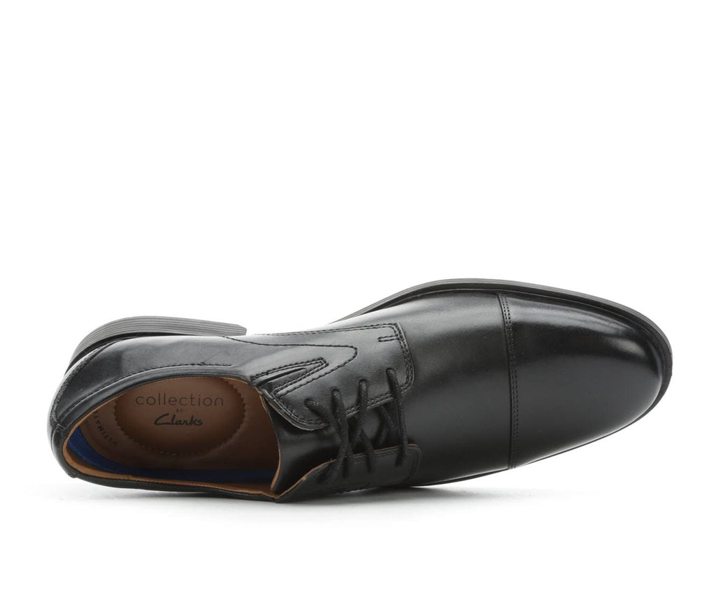 Clarks Mens Whiddon Cap Black Leather Size 14 F34201