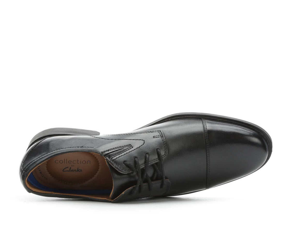 Clarks Mens Whiddon Cap Black Leather Size 14 F34201