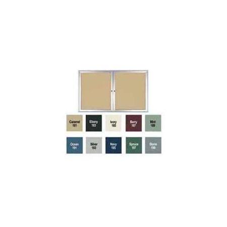 48 in. x 60 in. 2-Door Satin Aluminum Frame Enclosed Vinyl Bulletin Board F237673