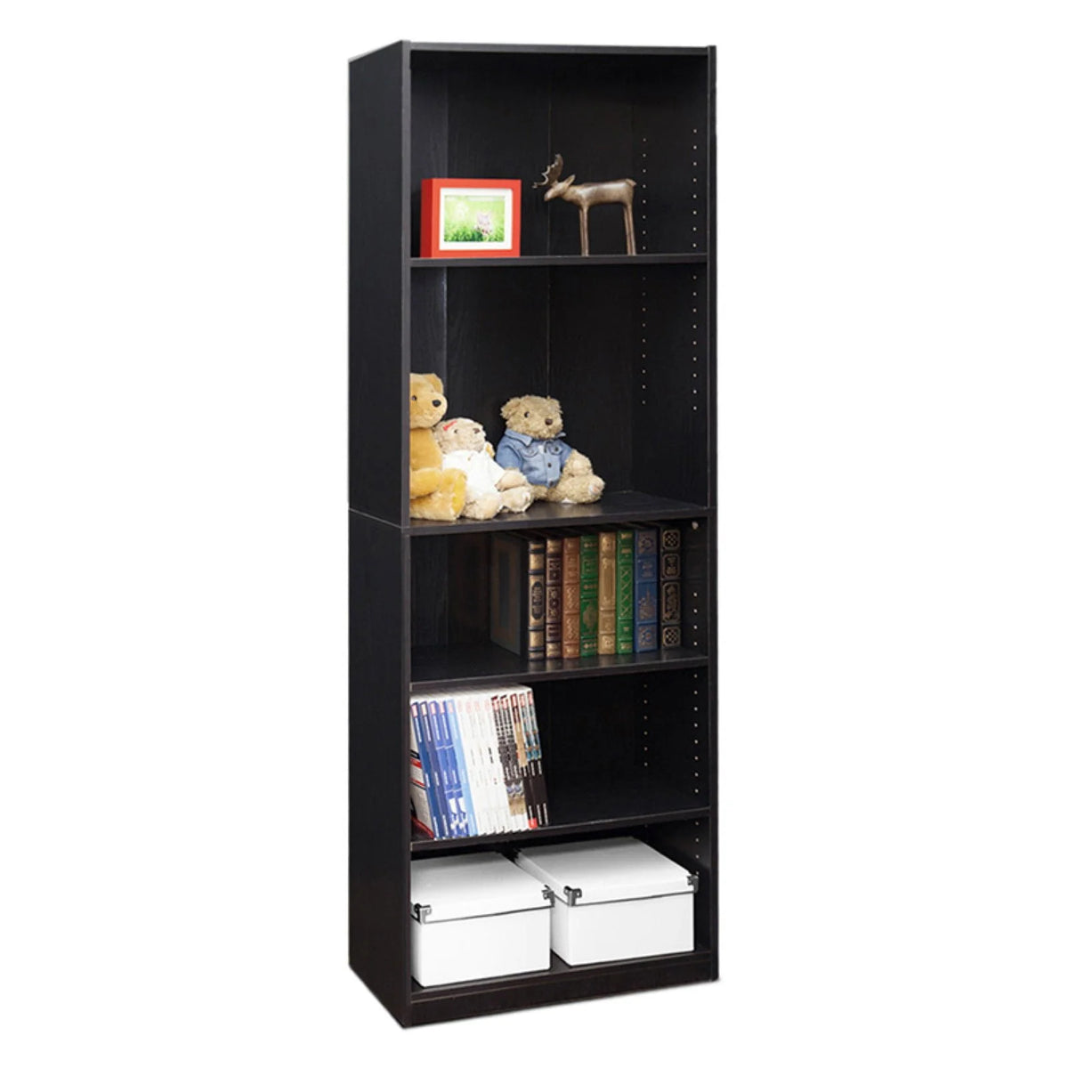 White 5-Shelf Engineered Wood Bookcase F233347