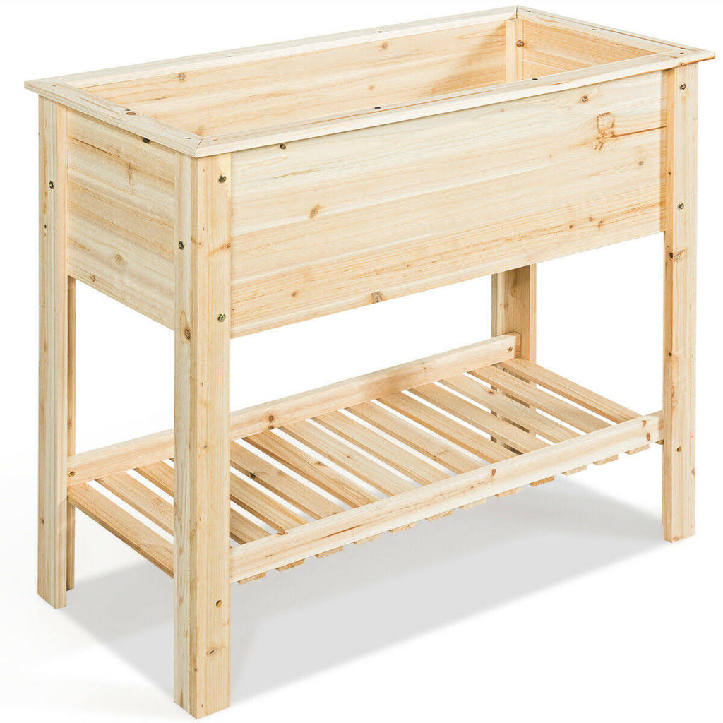 Raised Garden Bed with Storage Shelf Y89585