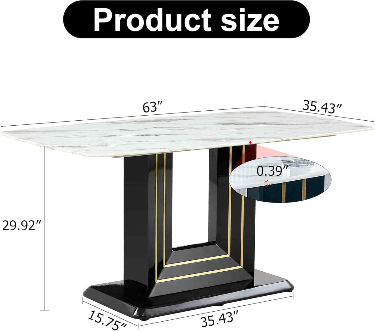 7-Piece Dining Table Set with 6 Soft Chairs A572961