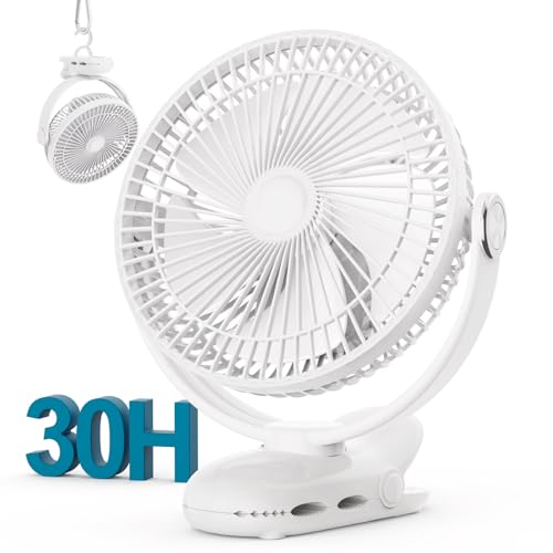 10000mAh 8-Inch Rechargeable Clip on Fan, 4 Speeds W231