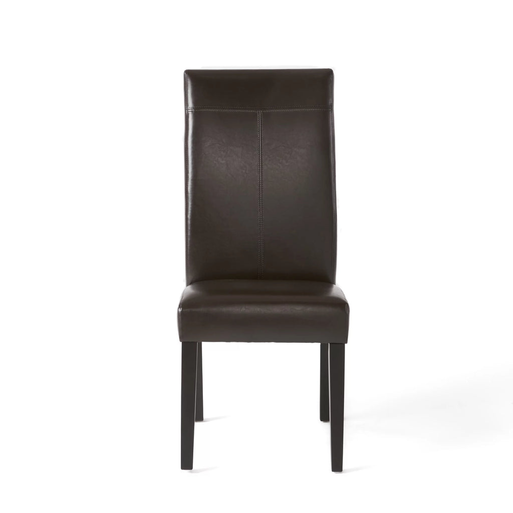 Brown Faux Leather Dining Chairs Set of 2 E837