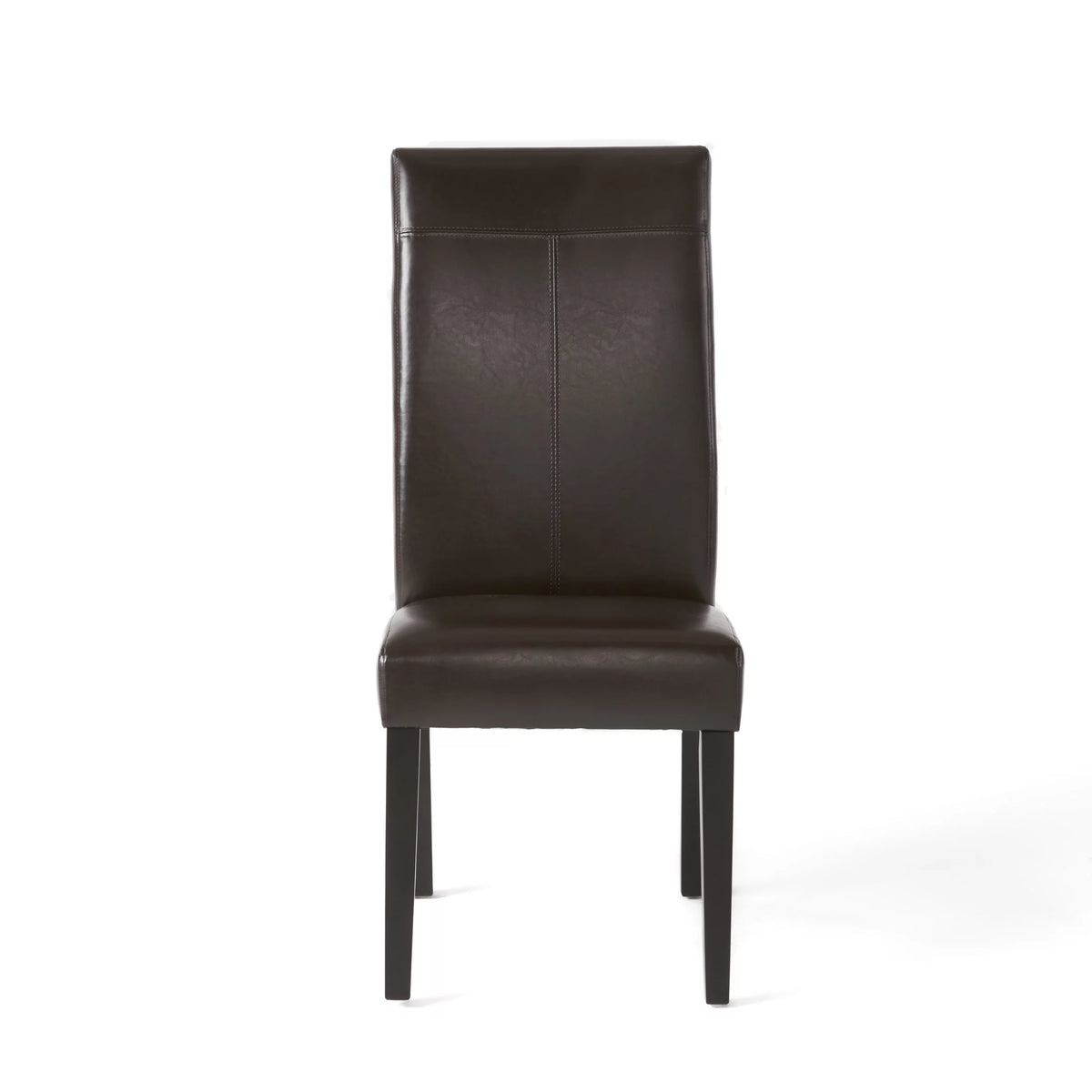 Brown Faux Leather Dining Chairs Set of 2 E837