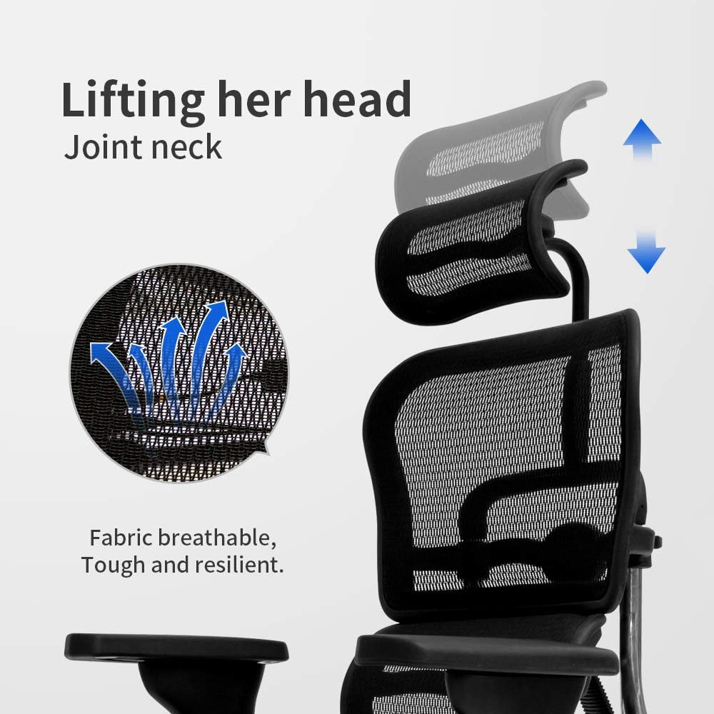Black Mesh High Back Office Chair with Headrest and Lumbar Support P97832