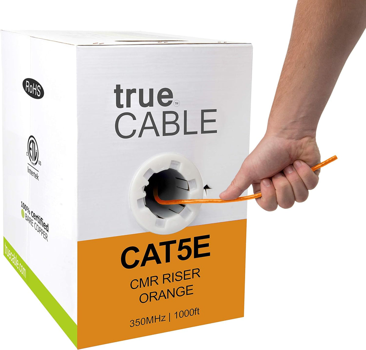 1000ft Blue 24AWG 4 Pair Solid Bare Copper Bulk Ethernet Cable H578638