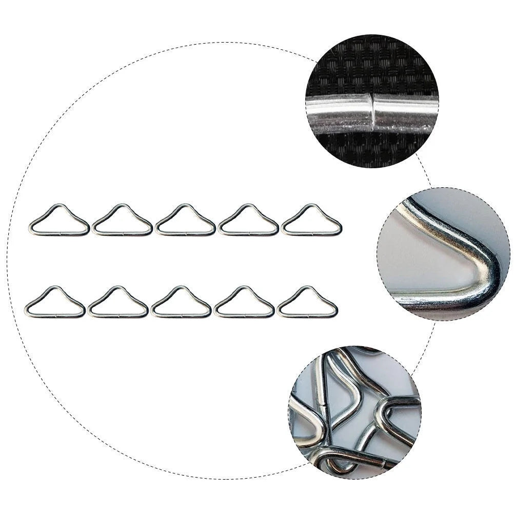 20pcs Trampoline Bungee Bed Mesh Cloth Buckle Triangle Ring Parts Q280