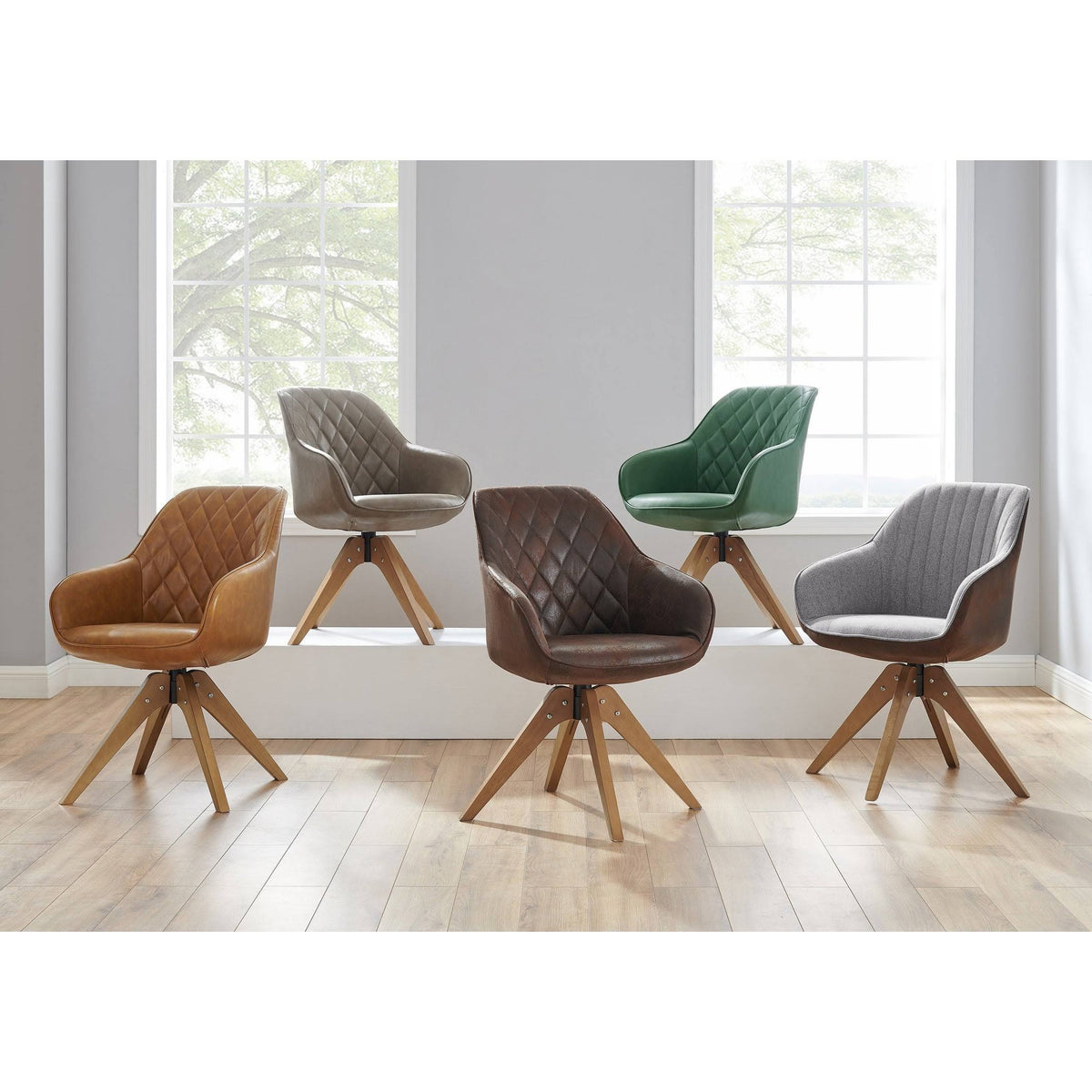 Swivel Office Accent Arm Chair with Wood Legs P26735