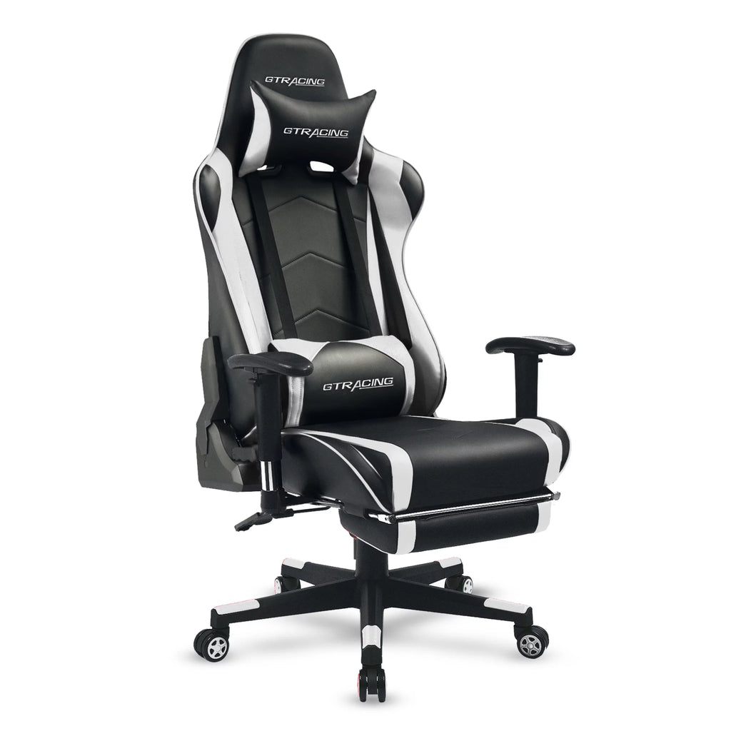 Red PU Leather Gaming Chair with Footrest B146