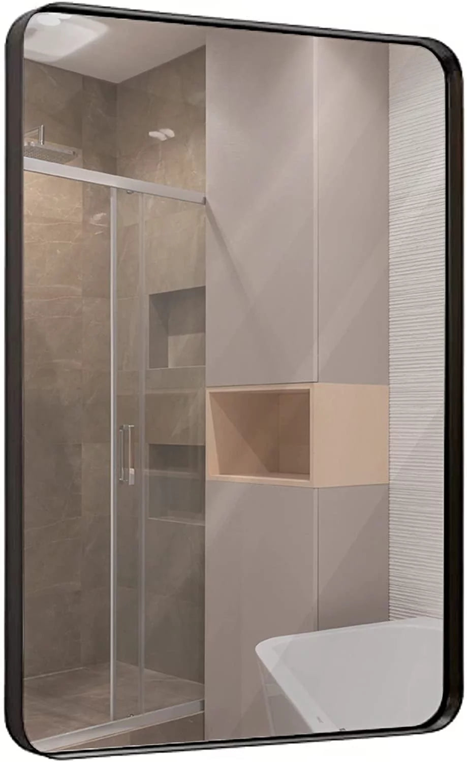 Brushed Metal Wall Mirror D1483