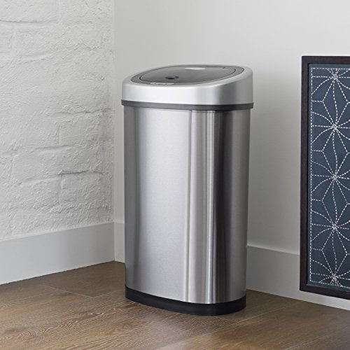 Automatic Touchless Infrared Motion Sensor Trash Can, 13 Gal 50L, Stainless Steel U17467