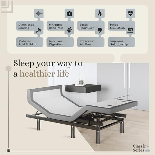 Adjustable Bed Base with Head and Foot Lift, Massage, USB, Zero Gravity V5586