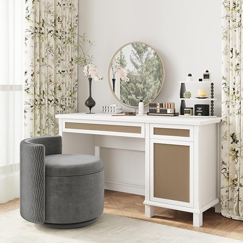 Velvet Upholstered Swivel Accent Chair with Storage S15107