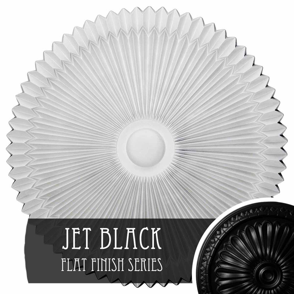 24 inch x 3 inch Hand-Painted Jet Black Ceiling Medallion H37772