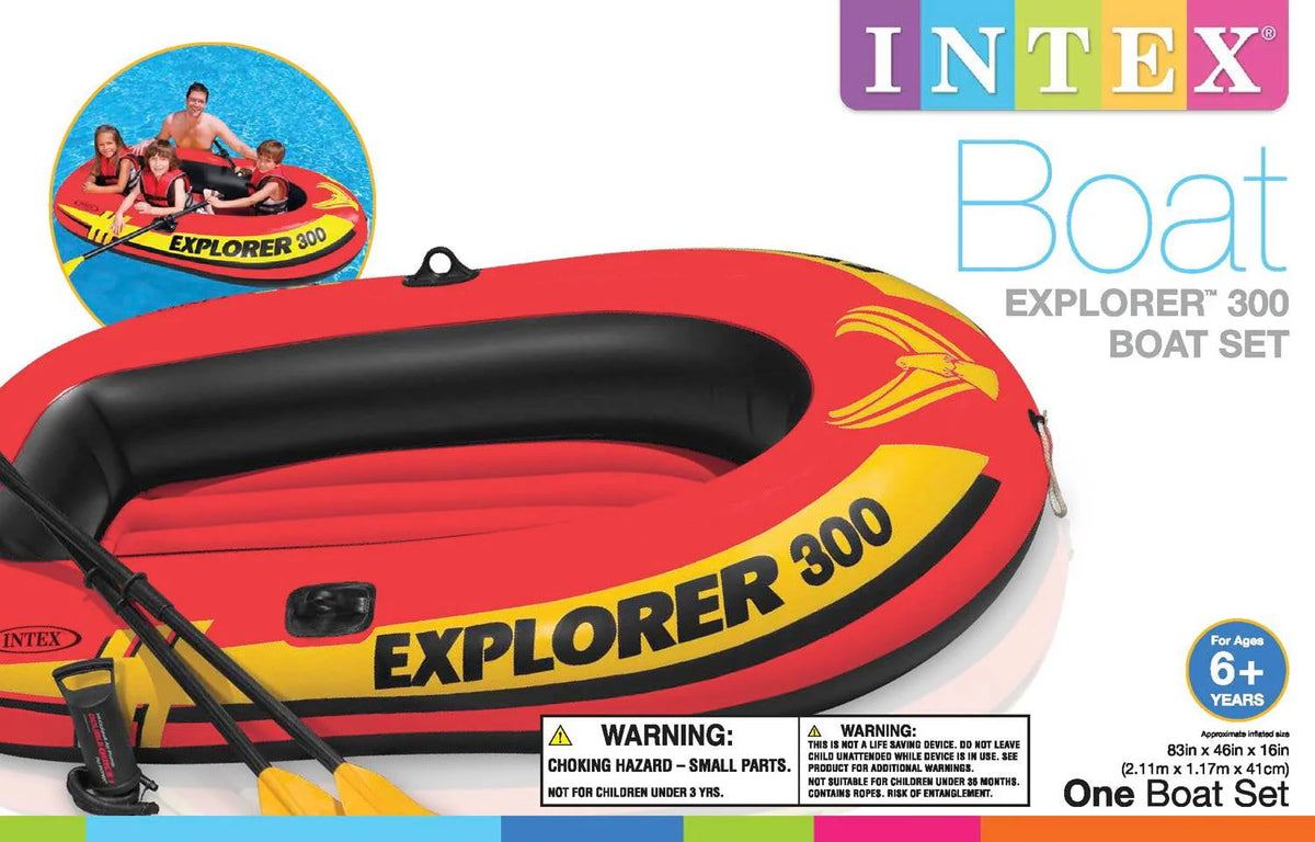 Inflatable 3 Person Raft Boat with Pump & Oars O24022