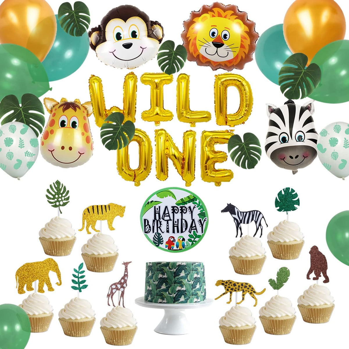 Safari Cake Topper and Cupcake Toppers V477