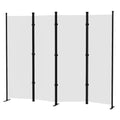 4-Panel White Privacy Screen with Support Foot V8577