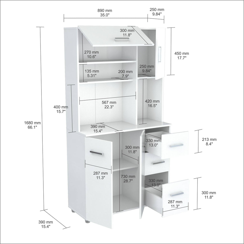 White Kitchen Storage Cabinet G656