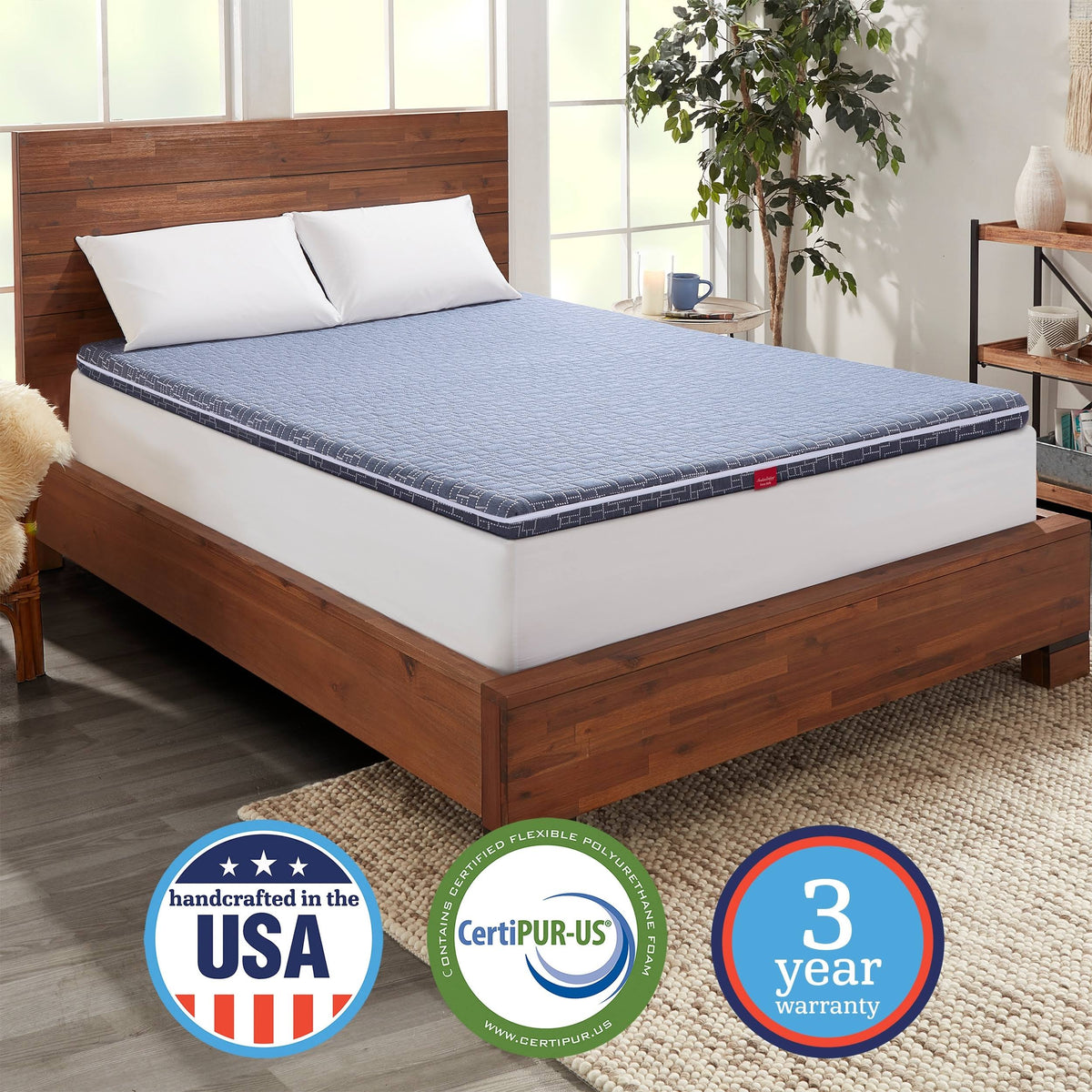 3 inch Dual-Sided Hybrid Mattress Topper J2098