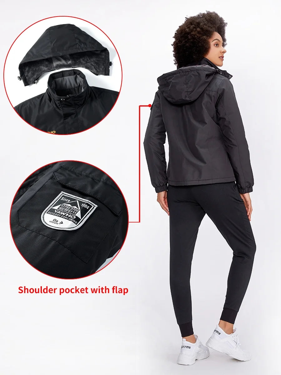 Women's Ski Winter Jacket Windproof Waterproof Snowboarding Hooded Coat E642072