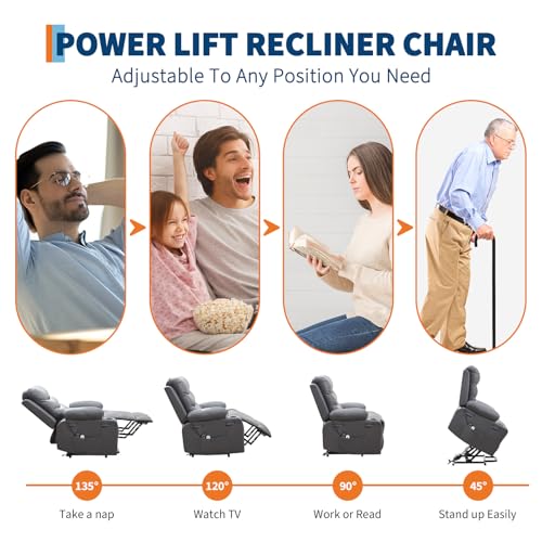 Oversize Power Lift Recliner Chair with Heat and Massage T225672