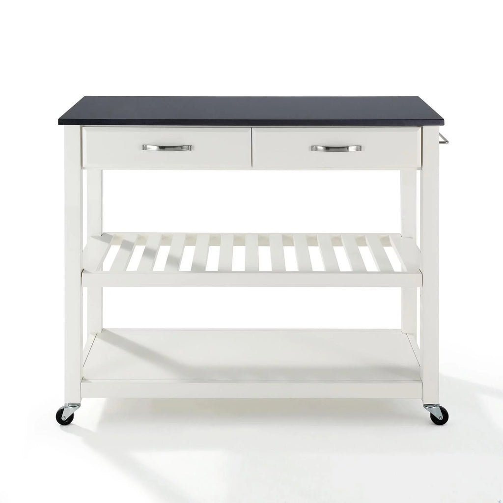 Kitchen Prep Cart White/Black T658