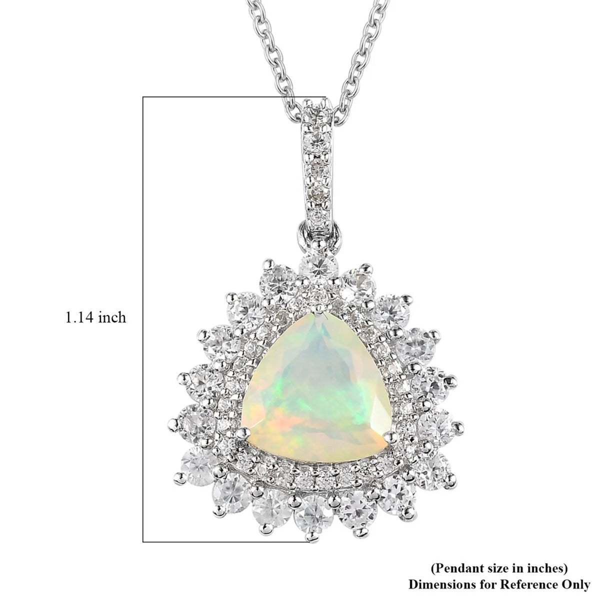 Natural Ethiopian Welo Opal 925 Sterling Silver Pendant Necklace K1477