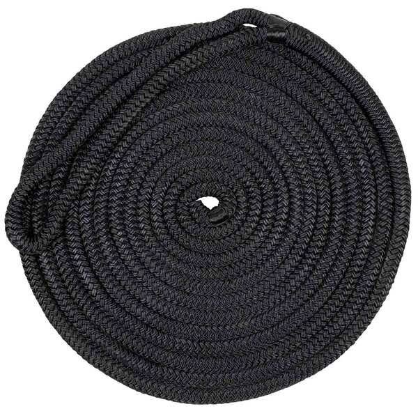 Black Double Braided Nylon Dock Line U49127