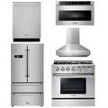 36 Gas Range, Range Hood, Microwave, Refrigerator, Dishwasher B34186