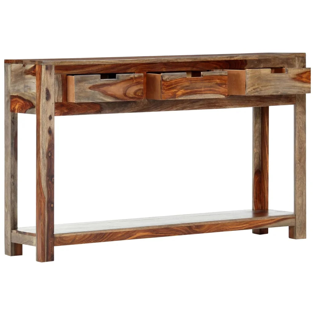 White 3 Drawer Sheesham Wood Console Table G206