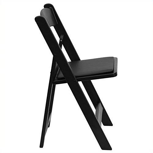 Black Resin Folding Chair with Vinyl Padded Seat W20653