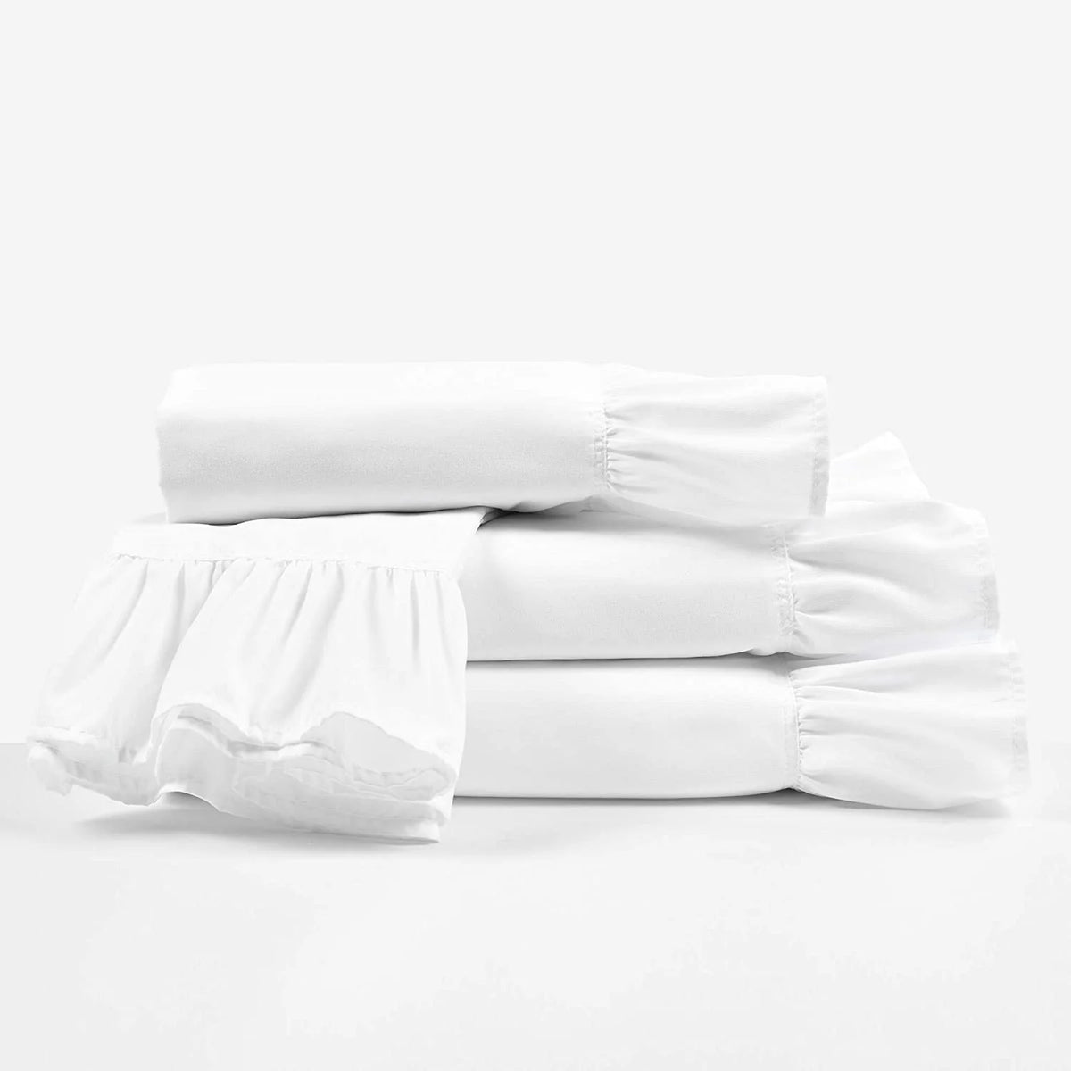 White Solid 6 Piece 100% Egyptian Cotton Twin Size Bed Sheet Set V971