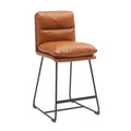 Tan Faux Leather Counter Stool (Set of 2) I13504