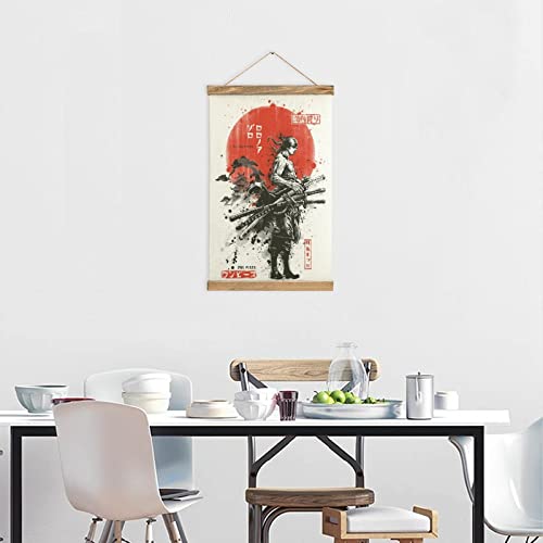 Anime Poster Wall Hanging Scroll Wooden Frame Canvas Wall Art 13x20in G3121