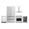 36 Gas Range, Wall Mount Range Hood, Dishwasher, Refrigerator with Ice Maker and Wine Cooler Y4563