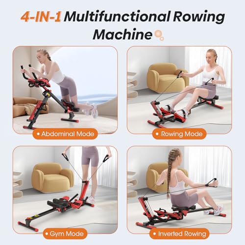 4 in 1 Foldable Rowing Machine with LCD Monitor U6808